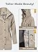 SaphiRose Women's Long Hooded Rain Jacket Outdoor Raincoat Windbreaker(Khaki,Medium)