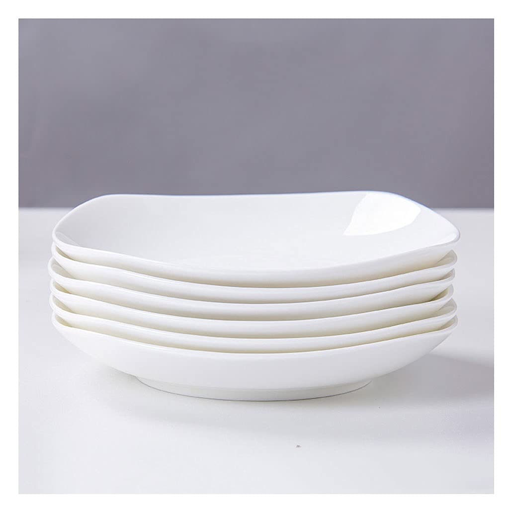 Piatti da Porzione per Brunch Piatti della cena Set di 6 cucine da cucina Set for piatti Antipasto Piatto Insalata e dessert Piatti a microonde Forno a microonde e lavastoviglie Cassaforte (bianco) Pe