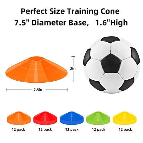 60 Pack，Agility Soccer Cones With Carry Bag And Holder For Training，Sports Cones , Disc Sports Cones,Football Cones For Drills Kids，Training Cones For Basketball， Agility Football Cones Set #TOP1