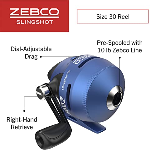 Image of Zebco Slingshot Spincast Reel and Fishing Rod Combo, 2-Piece Fishing Pole, Right-Hand Retrieve, Pre-Spooled with 10-Pound Zebco Line