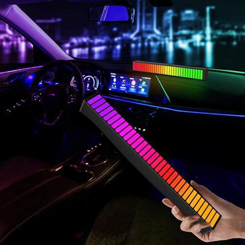 SIXRUN Barra de Luz LED Reactiva con Sonido RGB, Tira de Luz Dinámica con Ritmo Musical para Coche, Juegos, PC, Sala de TV, Control de Aplicaciones, Iluminación Ambiental Multicolor