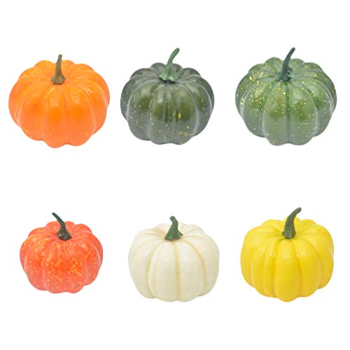 BESTOYARD 6個 ハロウィン パンプキン 野菜モデル カボチャ食品サンプル 現実的 偽 パンプキン ままごと キッチン ごっこ遊び ハロウィン 小道具 展示 飾り戸棚 贈り物 見本 お店屋さん