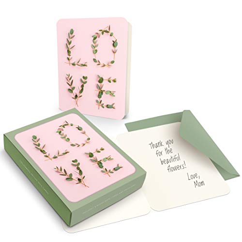 Image of Studio Oh! Artisan Blank Note Cards by Studio Oh! - Love Among The Leaves - Pack of 8 - 4.25 inch x 5.5 inch Printed Textured Art Paper Embellished with Foil Stamping Cards and Envelopes