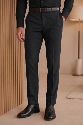 Image of Louis Philippe Men's Slim Fit Everyday Smart Wear Comfort Stretch Work Ready Checks Formal Trouser