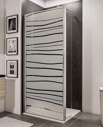 Schulte paroi de douche fixe à l’italienne 90 x 190 cm, avec déflecteur 30 cm pivotant 180°, barre 122 cm incluse, profilé aspect chromé, verre de...