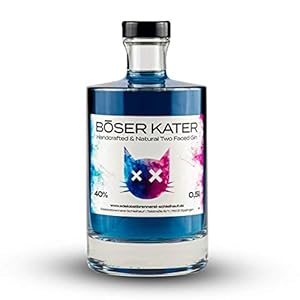 Böser Kater Two Faced Gin mit Farbwechsel | Ändert bei Zugabe von Tonic Water die Farbe | Handgemacht & Small Batch | 0…