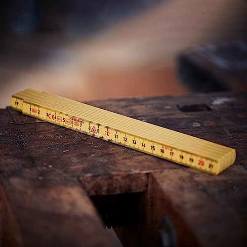 Zollstock 2 m I Hultafors I Gliedermaßstab aus Fiberglas I Made in EU I Mit feststellbarem 90 Grad Winkel I 200004