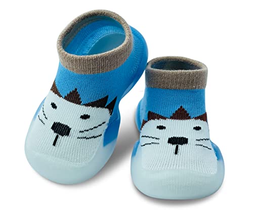 Image of Dookeh Baby Shoes Boys Girls First Walking Shoes Non Slip Soft Sole Sneakers Toddler Infant Babygirl Sock Shoes…