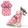 BEAUTYZOO Dog Raincoat Hooded with Harness Built in for Small Medium Large Dogs Girls Boys Dog Rain Jacket Slicker Poncho Waterproof Dog Rain Coat Clothes for Winter Rainy Snowy Days Pink XS