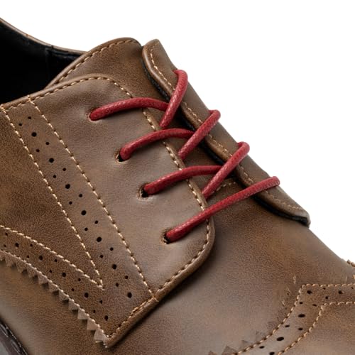 Image of Handshop 3 Pairs Dress Shoe Laces | 3 /32 inch Thin Round Waxed Shoelaces | Polished waxed sheen, tightly woven cotton, secure tie, for oxfords, derbies and chukka boots, 23 inch-63 inch sizes and 15 colors