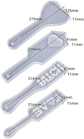 Yalulu 4pcs Serving Tray Resin Silicone Mold Flight Paddle Serving Board Epoxy Casting Mold for Party Home Decor