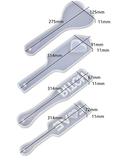 Yalulu 4Pcs Serving Tray Resin Mold, Shot Glass Tray Silicone Mold Flight Paddle Serving Board Epoxy Casting Mold For Party Home Decor #TOP1