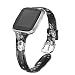 bayite Bands Compatible Fitbit Versa, Slim Genuine Leather Band Replacement Accessories Strap Versa Women Flower Pattern 4
