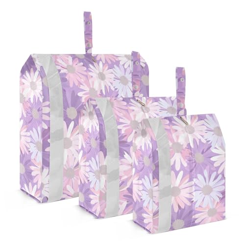 Juego de 3 bolsas de viaje de color lavanda pastel, organizador de maleta, organizador de maleta, organizador de maleta, organizador de maletas