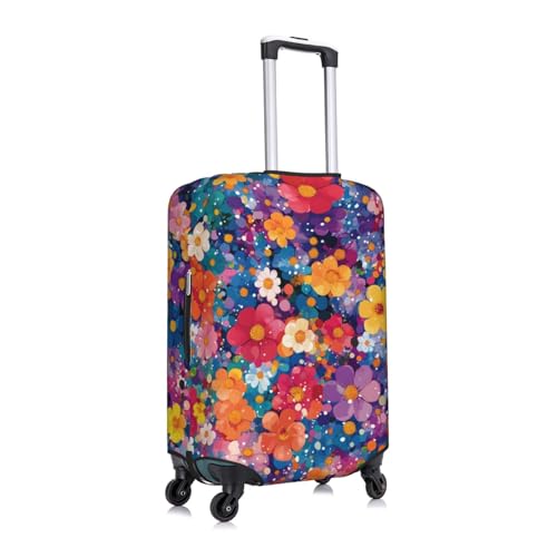 Rainbow Spring Flowers Travel Luggage Cover Fits 29"-32" Luggage, Washable Elastic Suitcase Covers for Work Outdoor3