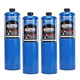Hotdevil Standard Propane Gas Cylinder Canister Welding Brazing Soldering Fuel Gas for HVAC Plumbing Cooking Grilling and Small Propane Tank for Propane Torch Head Weed Torches(pack of 4)