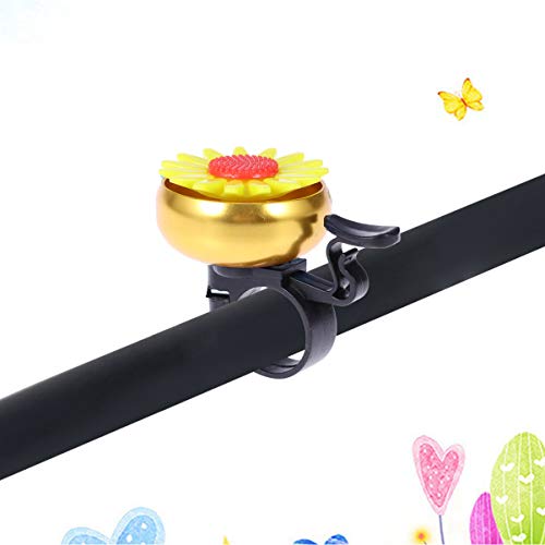 CLISPEED Sunflower Kids Bike Girls Bicycle Bells Toddler Bike Parts Bike Handlebar Horn Cycling Ring Bell Alarm for Kids Bike Scooter Bicycle Golden