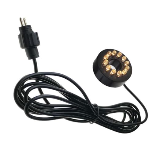 QICBYING Éclairage LED RVB 12 V À 12 LED pour Fontaine, Anneau Lumineux LED avec Connecteur À 2 Broches, Éclairage LED Submersible pour Bassin, pour Jeux d'eau, pour Aquarium(Warm White Light)