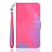 Produktbild Aisenth Graffiti bunt Handyhülle für Samsung Galaxy S21 5G (SM-G991B), Aquarellkunst Ledercase im Portemonnaie-Stil Handytasche Brieftasche Magnetisch Klapphülle Schutz Etui -Rosa/Violett