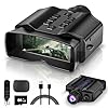 Night Vision Goggles - 4K Night Vision Binoculars for Adults, 3'' HD Screen Binoculars can Save Photo and Video with 32GB TF Card (Dark Gray)