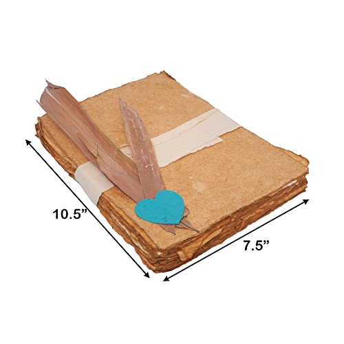 Image of SURPRISE SOMEONE Vintage Handmade Paper Sheet | A4 Size Sheets with Deckle Edge (50 Sheets) | Vintage Brown