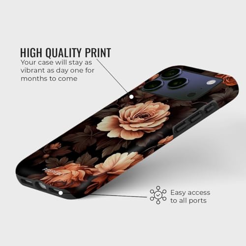 Image of Peeperly Rustic Elegance Crystal Case Compatible with iPhone 17 Pro, iPhone 17 Pro Back Cover Case- PC + Silicone
