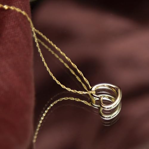 Collar de Oro Amarillo 9 Quilates con Corazón 41 cm