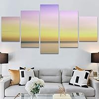 SIGNWIN 5 Panel Canvas Wall Art Modern Art Coastal Colorful Multicolor Photography Romantics Sunset for Home Decorations Ready to Hang - 60