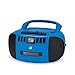 GPX BCA209BU Portable Am/FM Boombox with CD and Cassette Player, Blue