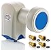 Produktbild Poppstar Twin LNB 2-Fach LNC Set mit 4X F-Stecker für 2 Teilnehmer Kabel Sat Satelliten-Schüssel (digital, 4K, Full HD, 4k UHD, 3D TV)