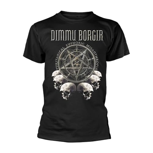 Dimmu Borgir Puritanical Euphoric Misanthropia Skulls Homme T-Shirt Manches Courtes Noir L