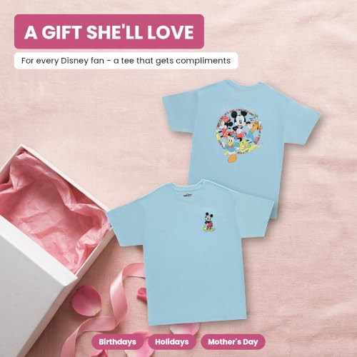 Disney Ladies Mickey Mouse Fashion Shirt Mickey Mouse Front and Back Tee - Mickey Mouse Tee (Freshwater, Large) - image 7