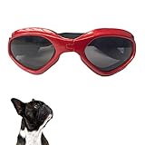 Hunde Sonnenbrille Kleine Hunde Einstellbar Hundebrille Hunde Verstellbarer Riemen Sonnenbrille Hunde Windschutzscheibe Sonnenbrille für Uv Sonnenbrillen Wasserdichter Schutz Outdoor Aktivitäten Rot