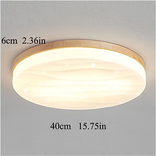 Plafonnier LED dimmable 40cm rond en bois moderne pour un éclairage sur mesure - 6
