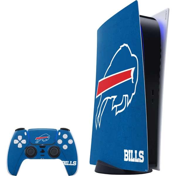 Skinit Decal Gaming Skin Compatible with PS5 Digital Edition Bundle - Officially Licensed NFL Buffalo Bills Distressed Design