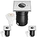 Produktbild LEDANDO 3er LED Bodeneinbaustrahler Set mit LED GU10 Markenstrahler 7W - 530lm - warmweiß - eckig - IP67 - Blende Edelstahl - belastbar 2t - 50W Ersatz - 30° Abstrahlwinkel