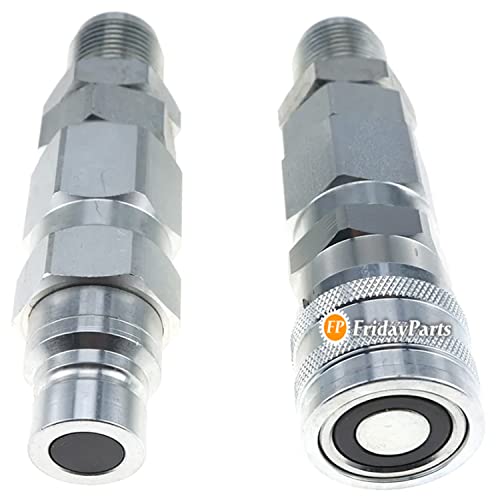 Image of FridayParts #12 JIC Flat Face Hydraulic Quick Connect Coupler | Compatible for Bobcat 7753 773 863 873 963