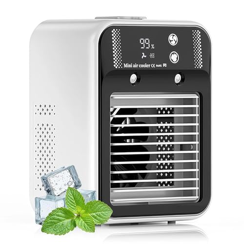 Glacier Breeze Portable Ac, 2025 Upgraded Portable Conditioner, 2/4h Timer 3speeds, Quiet, Intelligent Digital Display, For Home, Bedroom, Office, And Outdoor