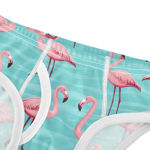 Wusikd Pink Flamingos Boys' Underwear Cotton Turquoise Boys Briefs Soft Toddler Underwear 2T4
