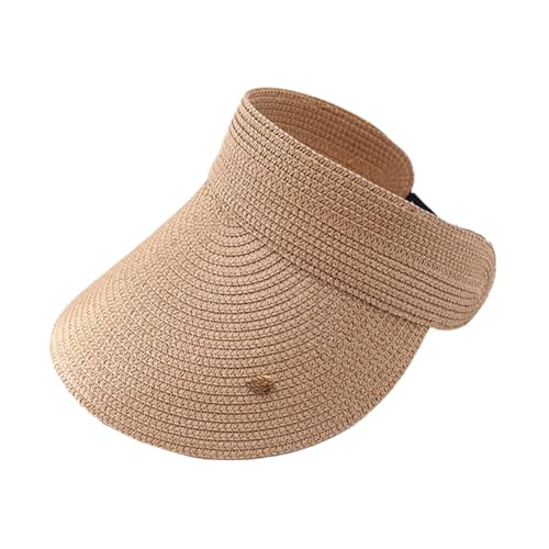 Casquette de plage voyage été visière femme tressée ajustable