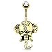Gold Plated Vintage Elephant Navel Ring