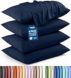 Utopia Bedding Queen Pillow Cases - 4 Pack - Envelope Closure - Soft Brushed Microfiber Fabric - Shrinkage and Fade Resistant Pillow Covers Queen Size 20 X 30 Inches (Queen, Navy)
