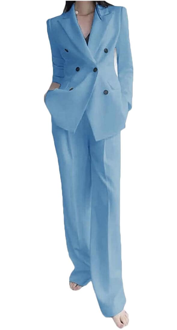 Womens Office Lady Suit Peak Lapel Business Suit for Work Professional Formal Tuxedos Blazer Pants
