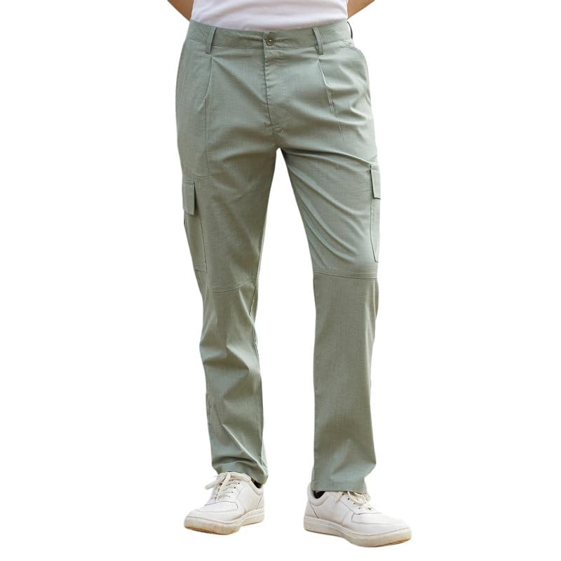 cahoot Men's Trousers for Casual Wear | Low-Rise | 6 Pockets | Button Closure | Cargo Pants Crafted with Comfort Fit for Everyday Wear-picture-17