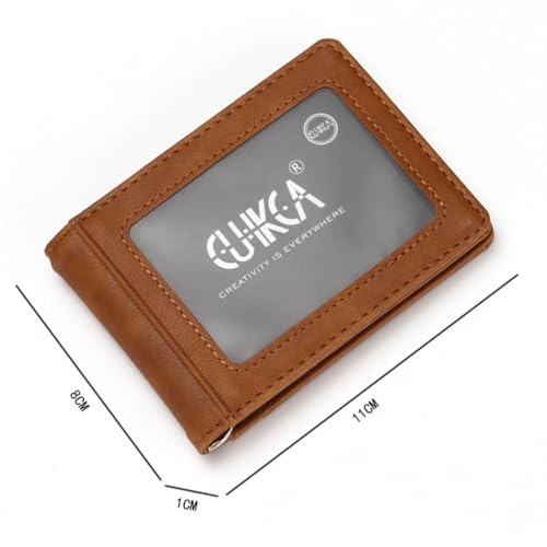 Male Purse Ultra-thin Mini PU ID Card Pack Anti theft Swipe Short Wallet Men(Black)2