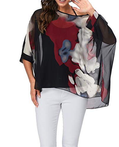 Nicetage Women Floral Printed V-Neck Geometric Pattern Blouses Tops Hs166-4333 #TOP2