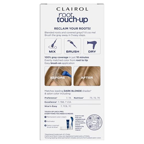 Clairol Root Touch-Up by Nice'n Easy Permanent Hair Dye, 7 Dark Blonde Hair Color, Pack of 2 - Image 3