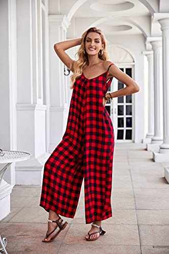 Image of BUENOS NINOS Women's V Neck Floral Maxi Dress Boho Printed Adjustable Spaghetti Strap Ethnic Beach Long Dress with Pockets