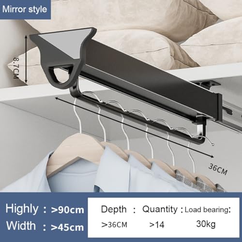 Tringle de placard rétractable noire pour maximiser l'espace dressing