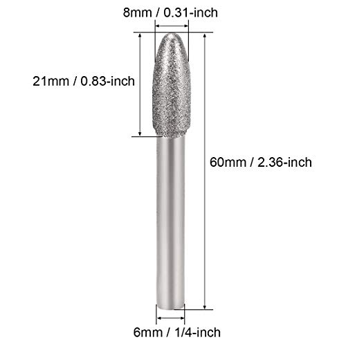 Fresas de diamante para taladro de 8 mm 2 piezas miniatura 2